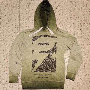 G-Star Raw Joshuan Green Wash Big Logo Speckle Pullover Hoodie Sweater
